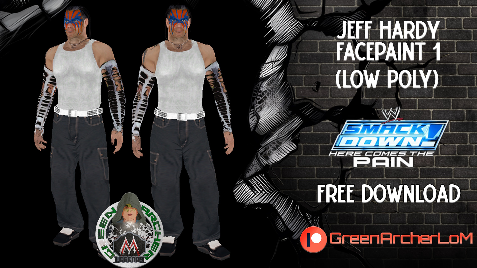 Jeff Hardy Facepaint 01 (Low Poly) by GreenArcherLoM.jpg